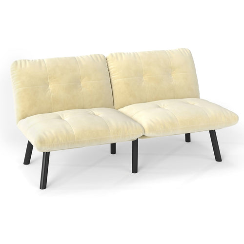Cream Convertible Folding Modern sofa Bed - Image 6