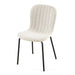 Off White Boucle Dining Chairs Set of 4,Mid-Century Modern Upholstered PU Leather Chairs,for Kitchen Dining Room - DTYStore