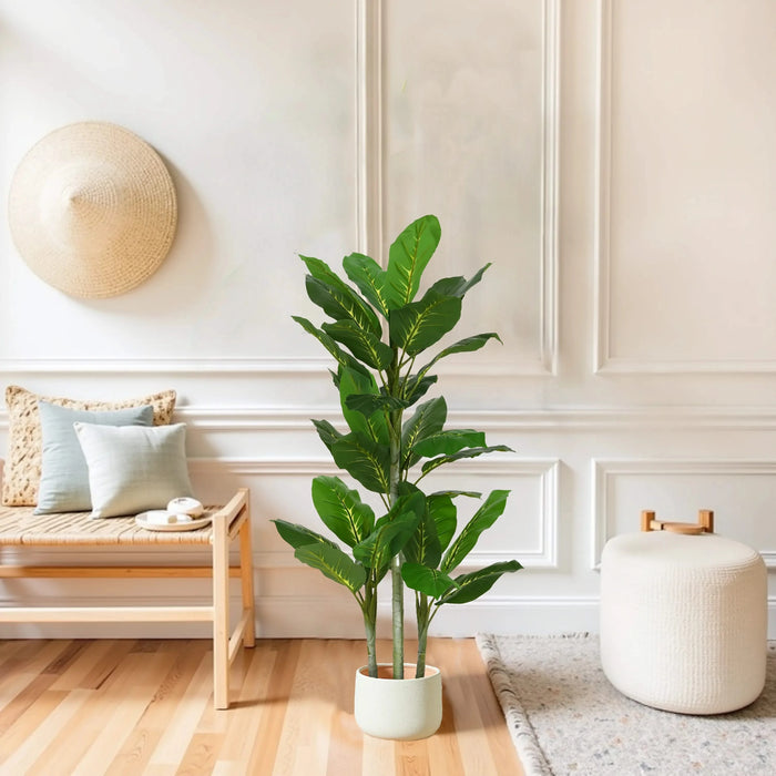 42' Artificial Dieffenbachia Plant With Pot Default -DTYStore