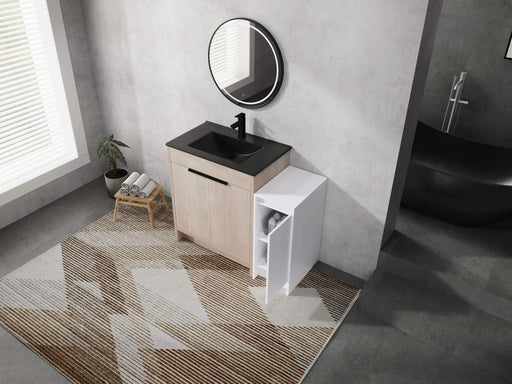 42 Inch Freestanding Bathroom Vanity with Black Ceramic Sink and Storage Cabinets, Soft Closing Door, 02430+0312 Combination Cabinet, KD-Package Default -DTYStore