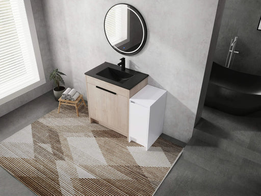 42 Inch Freestanding Bathroom Vanity with Black Ceramic Sink and Storage Cabinets, Soft Closing Door, 02430+0312 Combination Cabinet, KD-Package Default -DTYStore