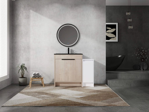 42 Inch Freestanding Bathroom Vanity with Black Ceramic Sink and Storage Cabinets, Soft Closing Door, 02430+0312 Combination Cabinet, KD-Package Default -DTYStore