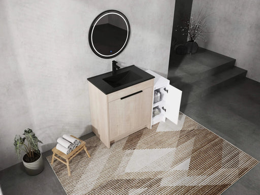 42 Inch Freestanding Bathroom Vanity with Black Ceramic Sink and Storage Cabinets, Soft Closing Door, 02430+0312 Combination Cabinet, KD-Package Default -DTYStore