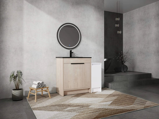 42 Inch Freestanding Bathroom Vanity with Black Ceramic Sink and Storage Cabinets, Soft Closing Door, 02430+0312 Combination Cabinet, KD-Package Default -DTYStore