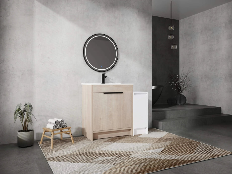 42 Inch Freestanding Bathroom Vanity with Ceramic Sink and Storage Cabinets, Soft Closing Door, 02430+0312 Combination Cabinet, KD-Package Default -DTYStore