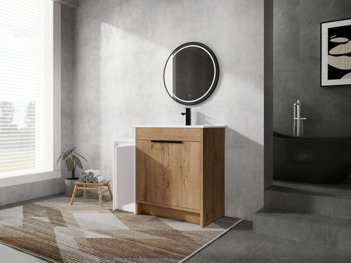 42 Inch Freestanding Bathroom Vanity with Ceramic Sink and Storage Cabinets, Soft Closing Door, 02430IMO+0312 Combination Cabinet, KD-Package Default -DTYStore