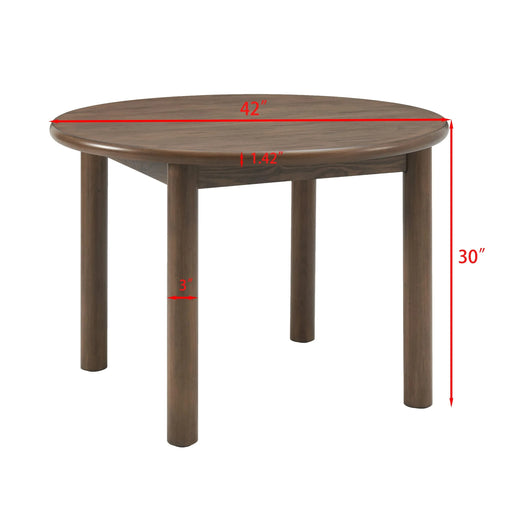42' Round Dining Table for 4 Person, Retro Kitchen Table, Wooden Dinner Room Table with Solid Wood Legs for Home Kitchen Restaurant Living Room, Ultra Easy to Assemble Default -DTYStore