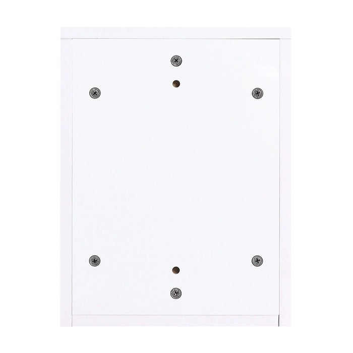 42 ' Modern Design Float Bathroom Vanity With Ceramic Art Sink, White Flat Stone Slab and Small Storage Shelves, Soft Closed Door,KD-Package (TOP-BAB110MOWH) Default -DTYStore