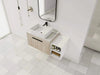 42 ' Modern Design Float Bathroom Vanity With Ceramic Art Sink, White Flat Stone Slab and Small Storage Shelves, Soft Closed Door,KD-Package (TOP-BAB110MOWH) Default -DTYStore