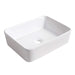 42 ' Modern Design Float Bathroom Vanity With Ceramic Art Sink, White Flat Stone Slab and Small Storage Shelves, Soft Closed Door,KD-Package (TOP-BAB110MOWH) Default -DTYStore
