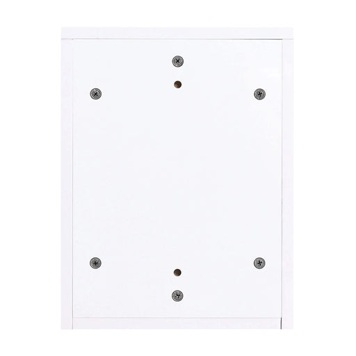 42 ' Modern Design Float Bathroom Vanity With Ceramic Art Sink, White Flat Stone Slab and Small Storage Shelves, Soft Closed Door, KD-Package (TOP-BAB101MOWH) Default -DTYStore