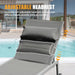 Outdoor Patio Chaise Lounge Set of 3, Aluminum Pool Lounge Chairs with Side Table and Wheels, Textilene Padded Adjustable Recliner All Weather for Poolside, Beach, Yard, Balcony (Gray) - DTYStore