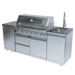 43-Inch 6-Burner 85000 BTU Deluxe Stainless Steel Gas Outdoor Kitchen Bar Barbecue Island Grill + Rotisserie + Granite Countertops + Storage Cabinets & Drawers + Stainless Steel Sink/Faucet Default -DTYStore