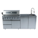 43-Inch 6-Burner 85000 BTU Deluxe Stainless Steel Gas Outdoor Kitchen Bar Barbecue Island Grill + Rotisserie + Granite Countertops + Storage Cabinets & Drawers + Stainless Steel Sink/Faucet Default -DTYStore
