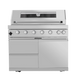 43-Inch 6-Burner 85000 BTU Deluxe Stainless Steel Gas Outdoor Kitchen Bar Barbecue Island Grill + Wine Cooler Compact Refrigerator + Rotisserie + Granite Countertops + Storage Cabinets & Drawers Default -DTYStore