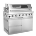 43-Inch 6-Burner 85000 BTU Deluxe Stainless Steel Gas Outdoor Kitchen Bar Barbecue Island Grill + Wine Cooler Compact Refrigerator + Rotisserie + Granite Countertops + Storage Cabinets & Drawers Default -DTYStore