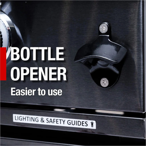 43-Inch 6-Burner 85000 BTU Deluxe Stainless Steel Gas Outdoor Kitchen Bar Barbecue Island Grill + Wine Cooler Compact Refrigerator + Rotisserie + Granite Countertops + Storage Cabinets & Drawers Default -DTYStore