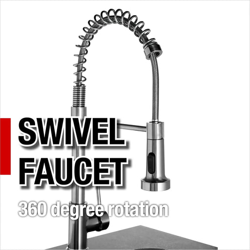 43-Inch 6-Burner 85000 BTU Deluxe Stainless Steel Gas Outdoor Kitchen Bar Barbecue Island Grill + Wine Cooler Compact Refrigerator + Rotisserie + Granite Countertops + Storage Cabinets & Drawers Default -DTYStore