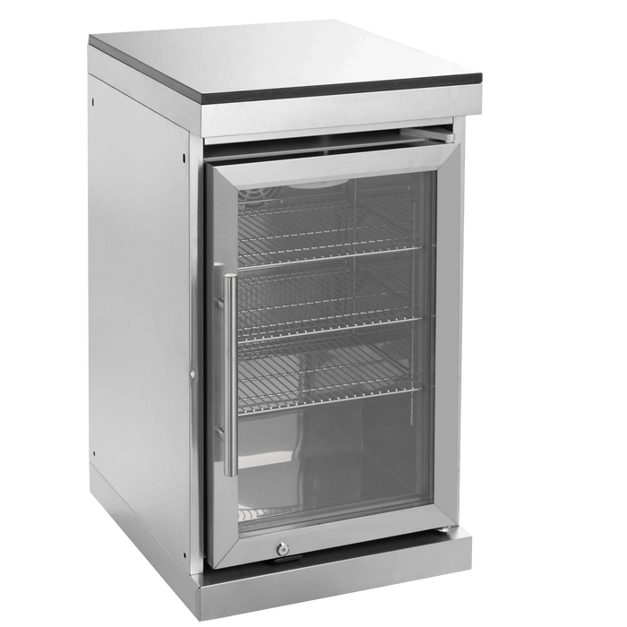 43-Inch 6-Burner 85000 BTU Deluxe Stainless Steel Gas Outdoor Kitchen Bar Barbecue Island Grill + Wine Cooler Compact Refrigerator + Rotisserie + Granite Countertops + Storage Cabinets & Drawers Default -DTYStore