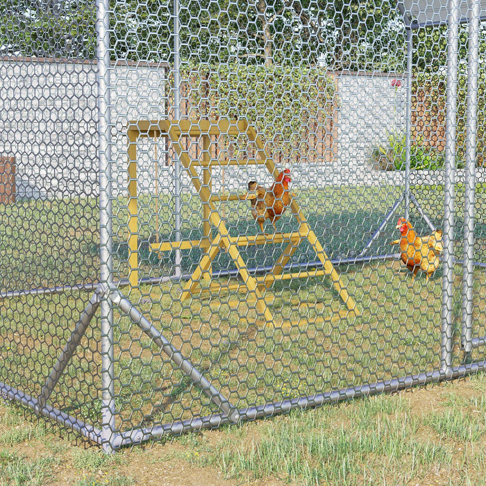 Chicken Activity Play for Healthy & Happy Animals, Swing Set with Chicken Perches & Hen Ladder, Chicken Coop Toy, Yellow - DTYStore