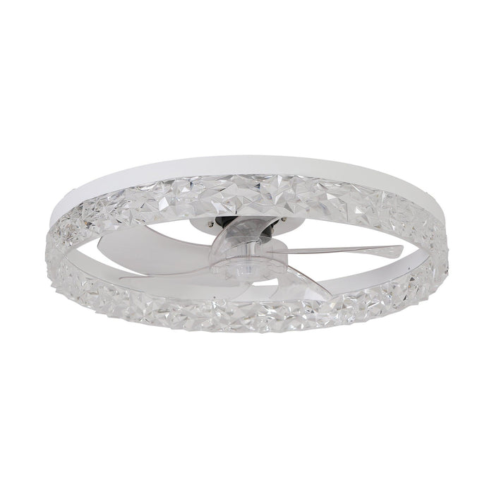 Modern Acrylic Ceiling Fan Light with Remote Control, Dimmable LED Chandelier, 6-Speed Adjustable, Quiet Motor, Flush Mount Design for Living Room, Bedroom, Dining Room - DTYStore