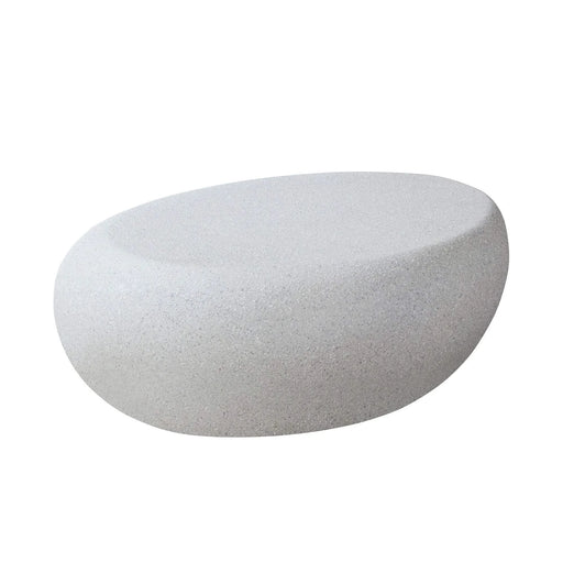 43.31''Fiberglass Elliptical Coffee Table for Living Room Vintage Table,Matte Rocks Table front of the Sofa, Irregular Center Table,No Need Assembly Default -DTYStore