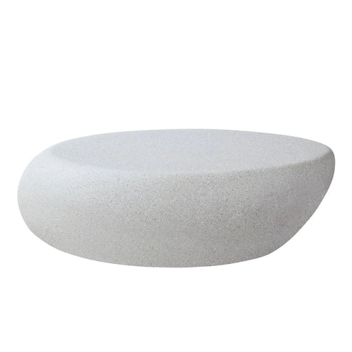 43.31''Fiberglass Elliptical Coffee Table for Living Room Vintage Table,Matte Rocks Table front of the Sofa, Irregular Center Table,No Need Assembly Default -DTYStore