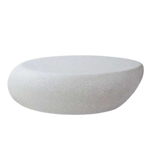43.31''Fiberglass Elliptical Coffee Table for Living Room Vintage Table,Matte Rocks Table front of the Sofa, Irregular Center Table,No Need Assembly Default -DTYStore