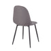 Pebble Contemporary Chair in Black Steel and Charcoal Fabric by LumiSource - Set of 2 - DTYStore