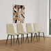 Dining Chairs Set of 4,Modern Kitchen Dining Room Chairs,Upholstered Dining Accent Chairs in linen Cushion Seat and Sturdy Black Metal Legs .Fabric dining chairs (Beige) - DTYStore