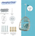 Outdoor Garden Rattan Egg Swing Chair Hanging Chair Wood+Light Gray - DTYStore