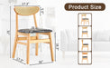 Cozy Natural Wood Color Rubberwood Dining Chair Set - 8 Pieces, Solid Wood and Rattan-Style Design, Small Curved Back, PU Cushion, And Beautiful Shape Match Perfectly With Any Room And Everyday Use. - DTYStore