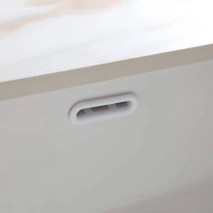 43 Inch Carrara White Marble Vanity Top with Undermount Sink and Backsplash, Sintered Stone Default -DTYStore