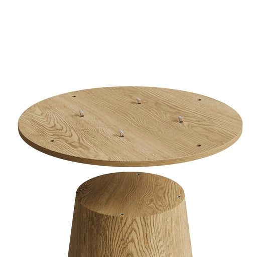 43 inch Wooden circular dining table, modern minimalist round table, natural wood colored table, Default -DTYStore