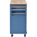 Kitchen cart with Rubber wood desktop rolling mobile kitchen island with storage and 5 draws 53 Inch length (Blue) - DTYStore