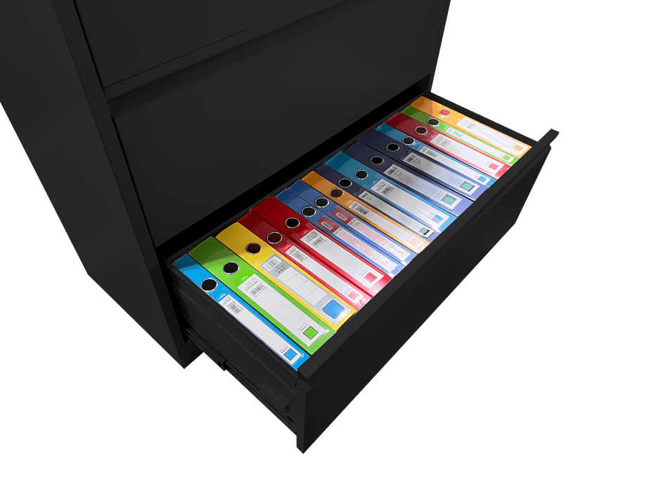 Lateral File Cabinet 2 Drawer, Black Filing Cabinet with Lock, Lockable File Cabinet for Home Office, Locking Metal File Cabinet for Legal/Letter/A4/F4 Size