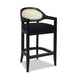 Americana Mid-Century Modern 26' Cane Back Counter Stool, Jet Black Woven - DTYStore