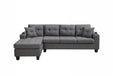 Sectional sofa left with footrest, convertible corner sofa with armrest storage, sectional sofa for living room and apartment, chaise longue left (grey) - DTYStore