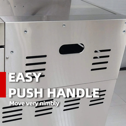 44-Inch 6-Burner 85000 BTU Deluxe Stainless Steel Gas Outdoor Kitchen Bar Barbecue Island Grill + Wine Cooler Compact Refrigerator + Rotisserie + Granite Countertops + Storage Cabinets & Drawers Default -DTYStore