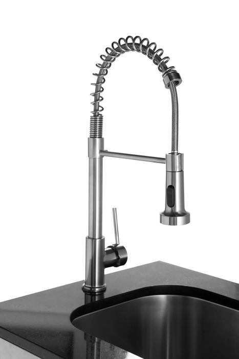 44-Inch 6-Burner 85000 BTU Deluxe Stainless Steel Gas Outdoor Kitchen Bar Barbecue Island Grill + Wine Cooler Compact Refrigerator + Rotisserie + Granite Countertops + Storage Cabinets & Drawers Default -DTYStore