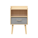 Nightstand With Collapsible Fabric Drawer, 2-Tier Storage End Table, Wood Side Table with Storage Cabinet or Kids, Adults - Oak - DTYStore