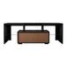 Black TV Stand with LED RGB Lights,Flat Screen TV Cabinet, Gaming Consoles - in Lounge Room, Living Room and Bedroom(Black) - DTYStore