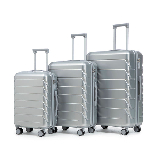 20"/24"/28" 3 pcs/set in ABS Spinner Wheel Luggage, Matching Color , With Combination Lock (Silver)