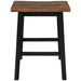 Farmhouse Rustic 2-piece Counter Height Wood Kitchen Dining Stools for Small Places, Walnut+Black - DTYStore