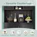 Coffee Bar Cabinet Kitchen Cabinet with Storage, Farmhouse Wine Cabinet with Drawers shelves and cabinets, Buffet Cabinet Wine & Glass Racks for Dining Room, Kitchen, Black - DTYStore