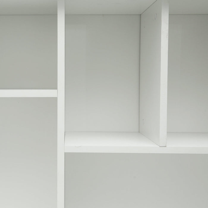Home Office Computer Desk with Hutch, Antiqued White finish - DTYStore