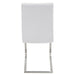 Foster Contemporary Dining Chair in Stainless Steel and White Faux Leather by LumiSource - Set of 2 - DTYStore
