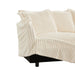 Slip-covered Armchair with 1 Big Back Cushion and 2 Big Toss Pillows, Single Deep Seat Comfy Single Couch Sofa Multiple Large Soft Pillows, Cream Corduroy Fabric - DTYStore