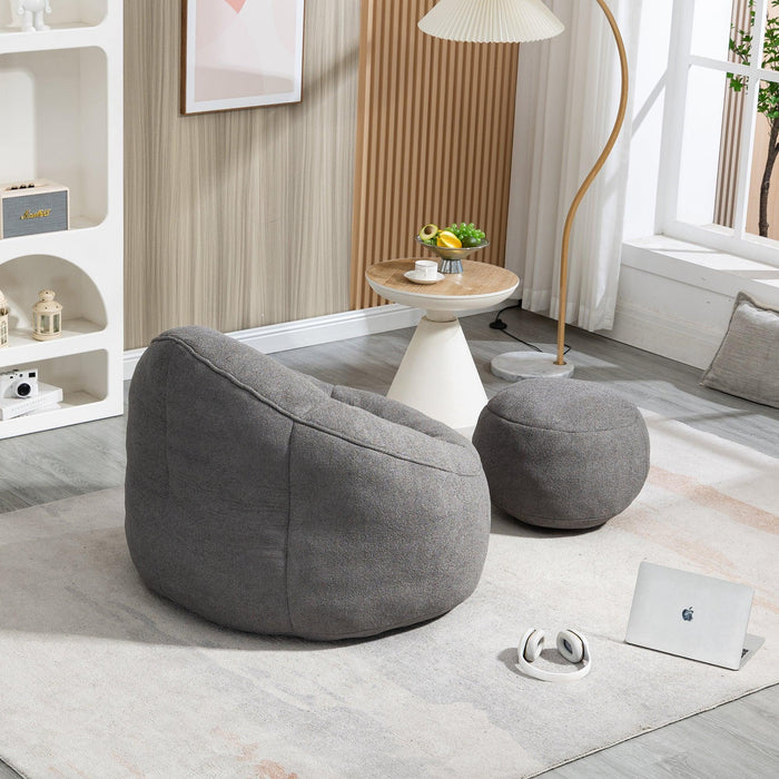 Bedding Bean Bag Sofa Chair High Pressure Foam Bean Bag Chair Adult Material with Padded Foam Padding Compressed Bean Bag With Footrest - DTYStore