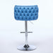 Furniture,Swivel Barstools Adjusatble Seat Height With Chrome Base, Modern PU Upholstered Bar Stools with the whole Back Tufted, for Home Pub and Kitchen Island,Blue, Set of 2 - DTYStore